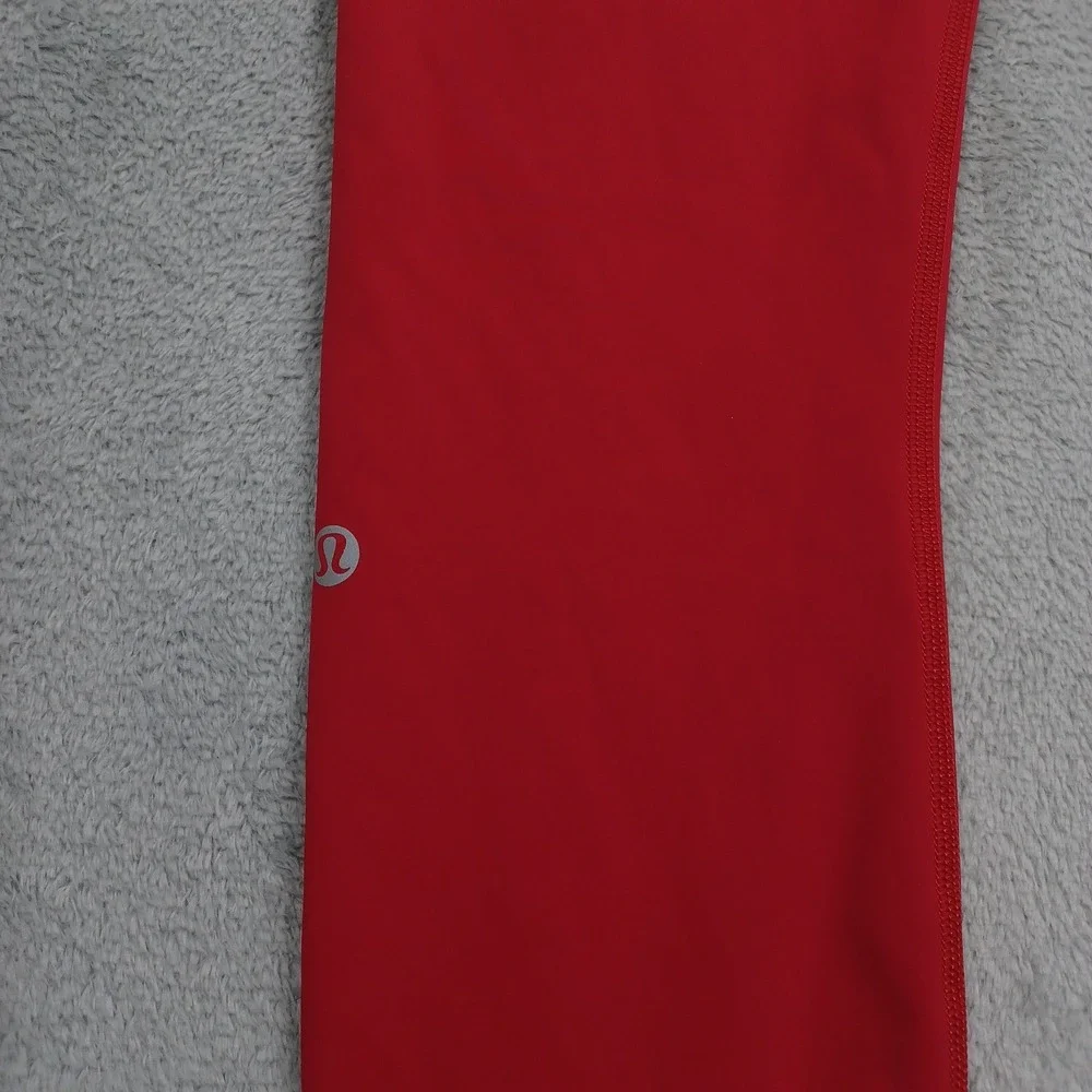 Lululemon Leggings Womens 8 Red Activewear Casual Pull On Pocket
